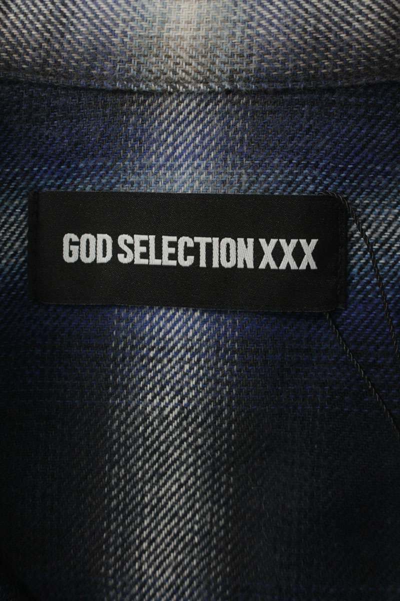 Japanese Brand Gradation Check Blue Cotton Shirt Size FREE