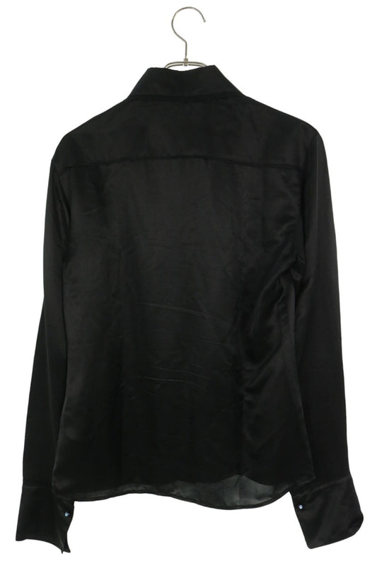 ACNE STUDIOS Rayon Silk Long Sleeve Shirt Black Size 36