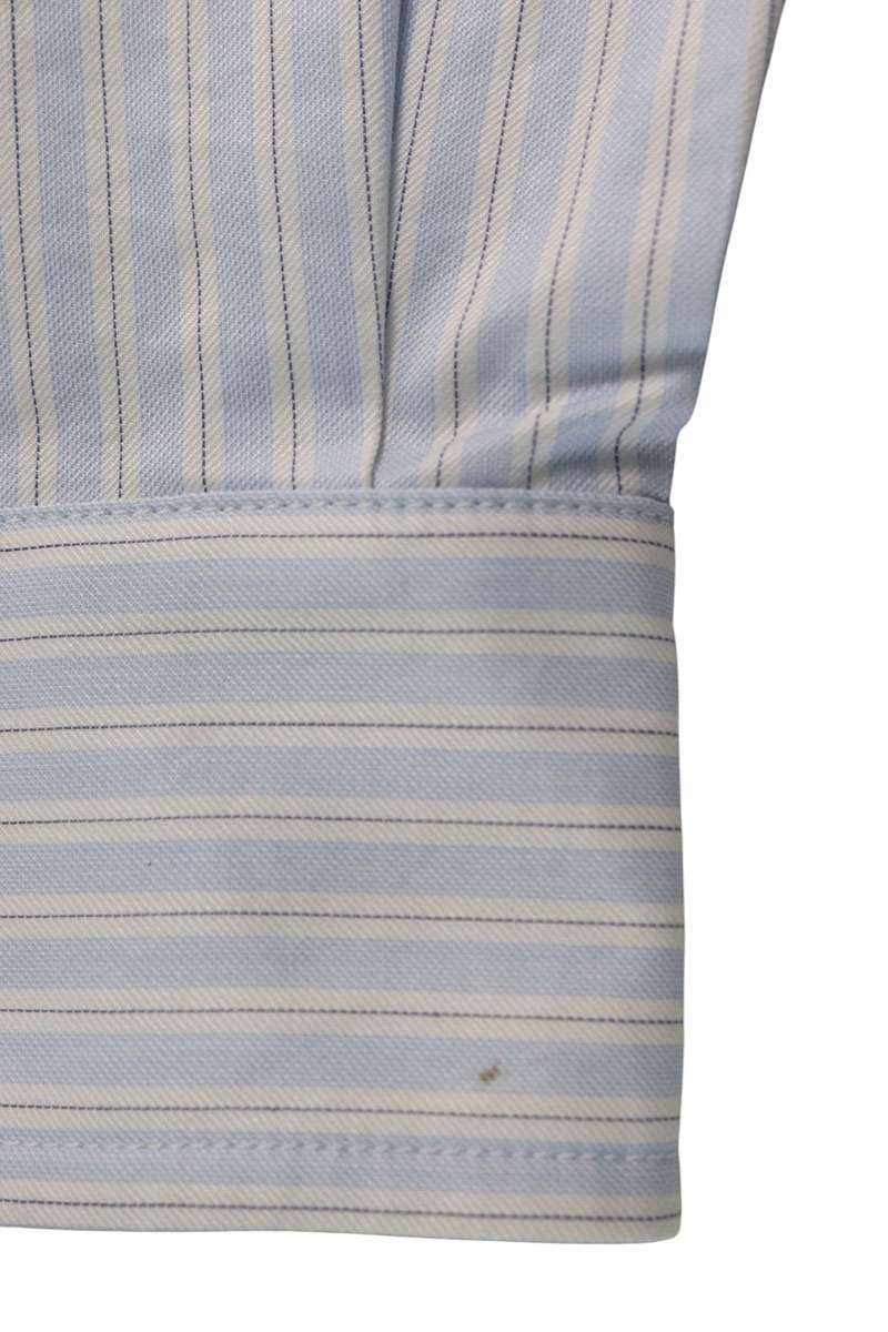 miumiu Logo Embroidered Stripe Cropped Cotton Shirt Size 38