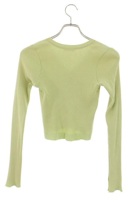 Auralee Light Green High-Gauge Rib Cotton Cardigan Size 0