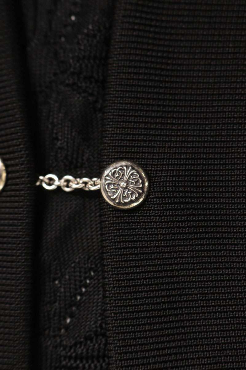 Chrome Hearts Rayon Long Cardigan Black Silver Size S
