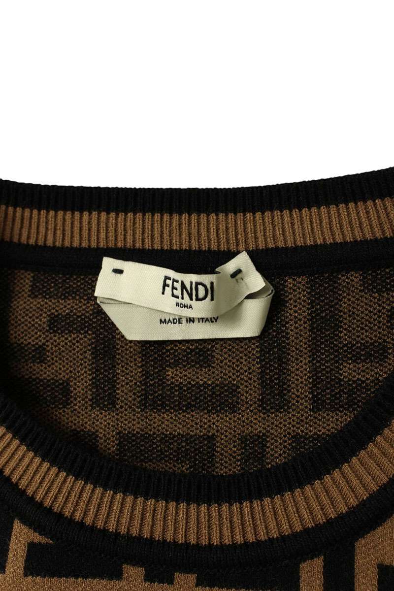 FENDI FF Zucca Short Sleeve Knit Multi Size XXL