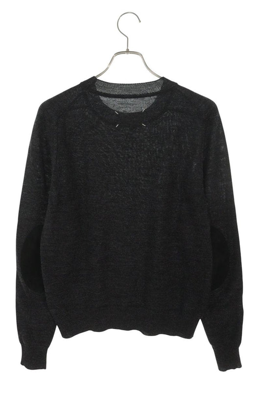 Maison Margiela Gray Suede Elbow Patch Wool Sweater Size XXS