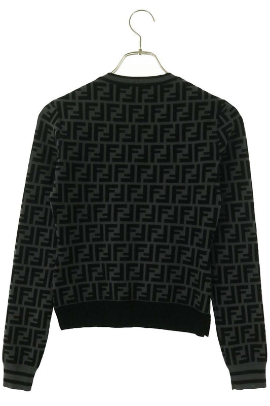 Fendi FF Monogram Knit Top Black/Grey Size 36