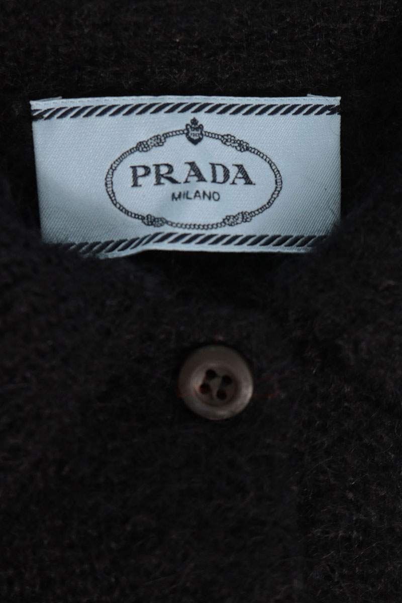Prada Black Mohair Polo Knit Size 36