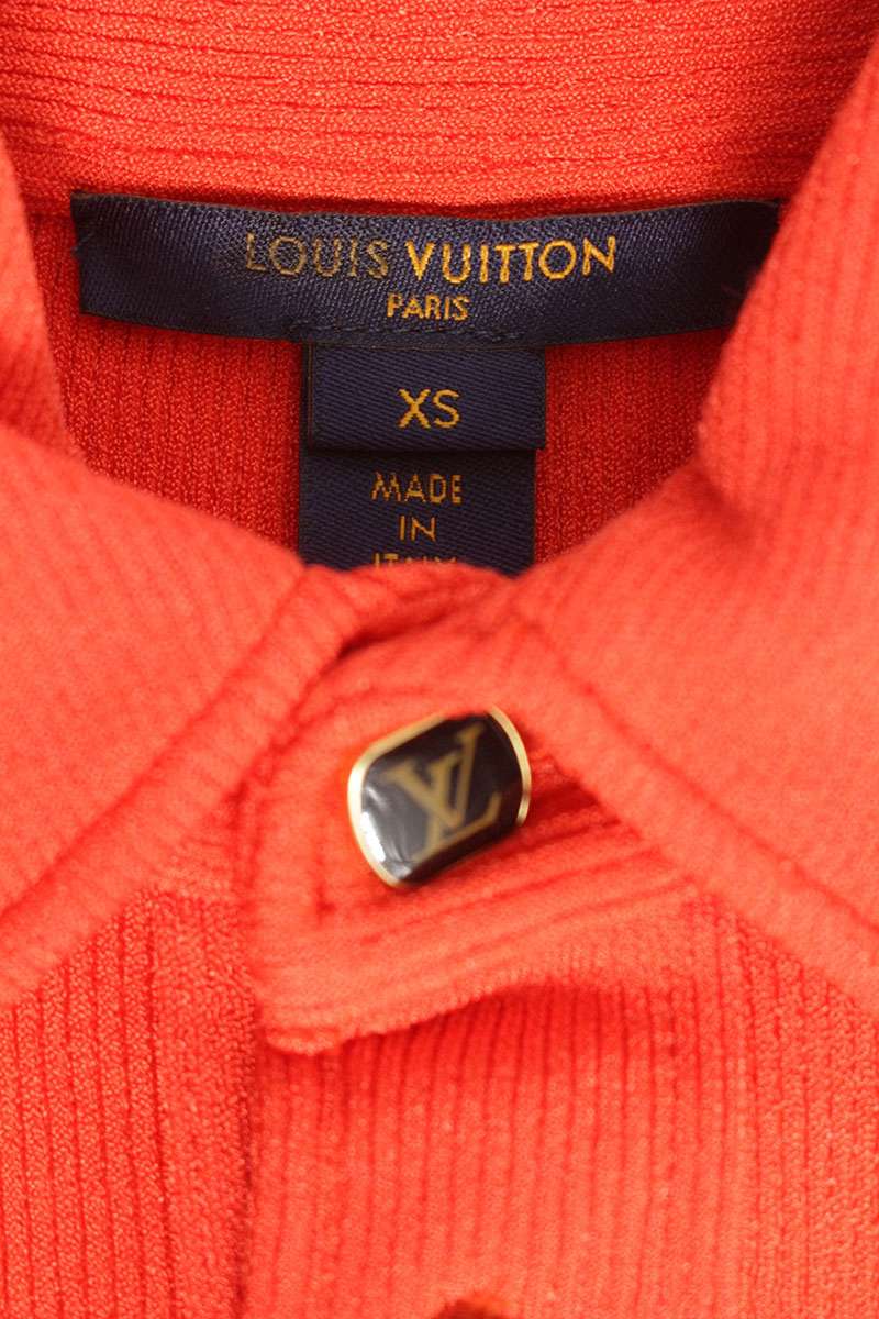 Louis Vuitton Red Logo Button Short Polo Shirt Size XS
