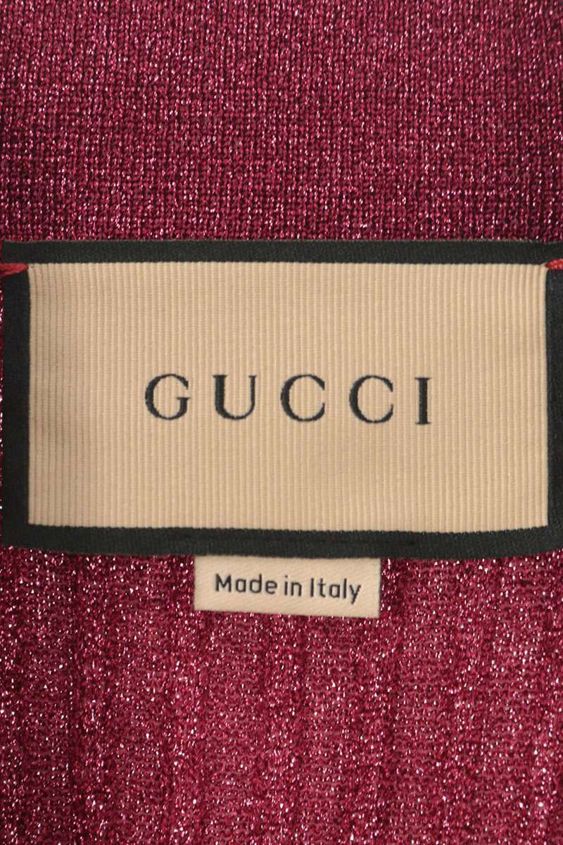 Gucci Pink Lame Knit Short Sleeve Polo Size XS