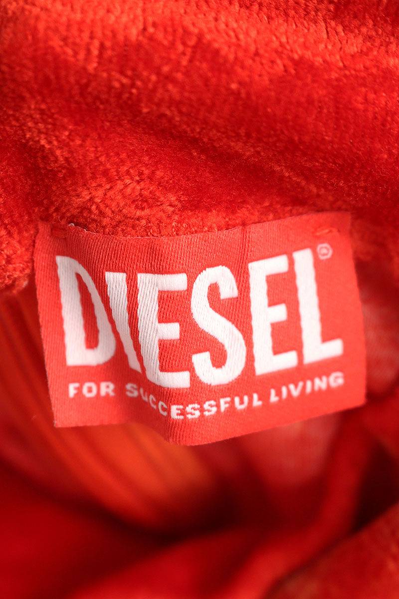 Diesel T-SLIMY TOP Red Mock Neck Long Sleeve Top Size S