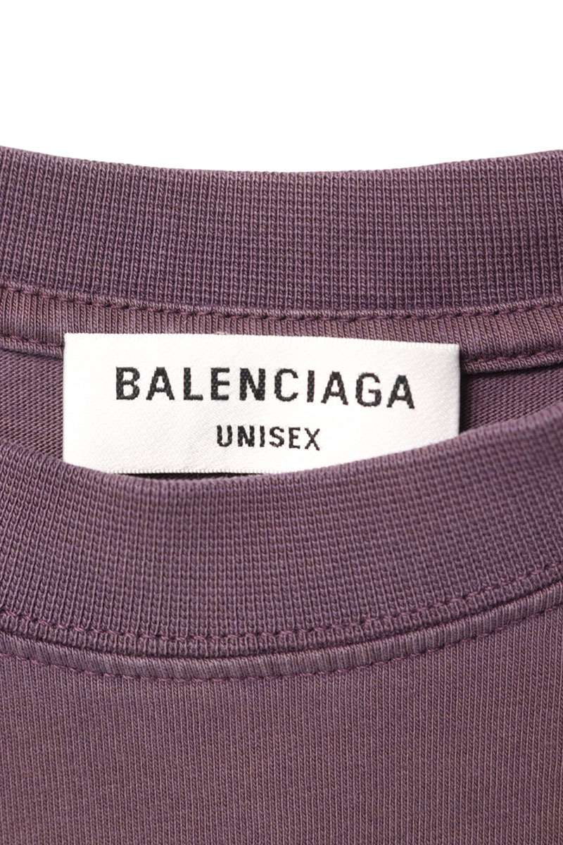 BALENCIAGA College Logo Medium Fit Dark Purple T-Shirt Size XXS