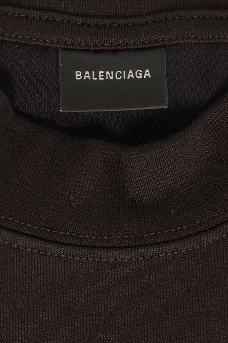 BALENCIAGA Cropped Cotton T-Shirt Black Size S
