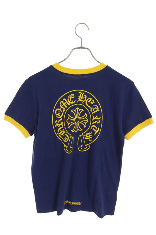 Chrome Hearts ROLLER SKATE Horseshoe Navy Yellow T-Shirt Size M