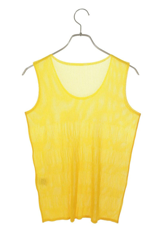Vintage Yellow Pleated Mesh Tank Top Size 3