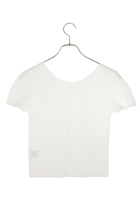 Japanese Brand White Box Pleat Sleeveless Polyester Top