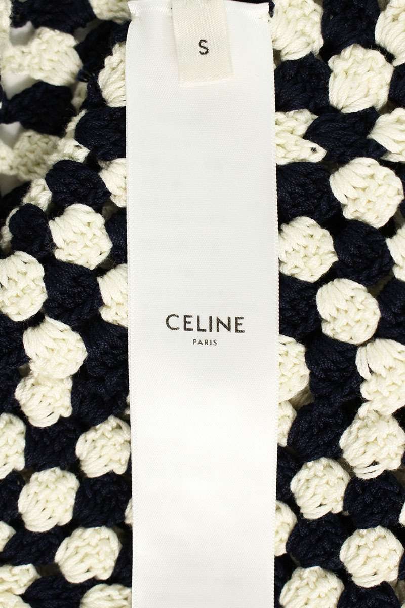 Celine Crocheted Cotton Mini Skater Dress x Navy Size S