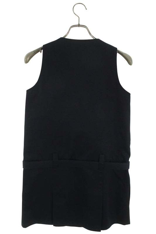 Miu Miu Logo Belt Cotton Navy Dress Size 36