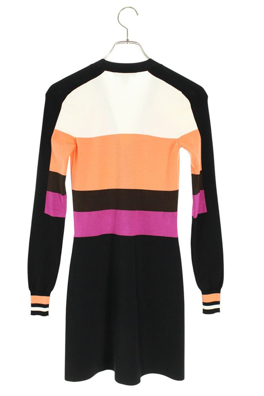 Louis Vuitton Long Knit Dress Black Multicolor Size XS