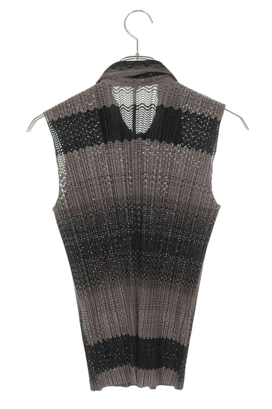 Vintage Gradation Mesh Sleeveless Gray Polyester Size 4
