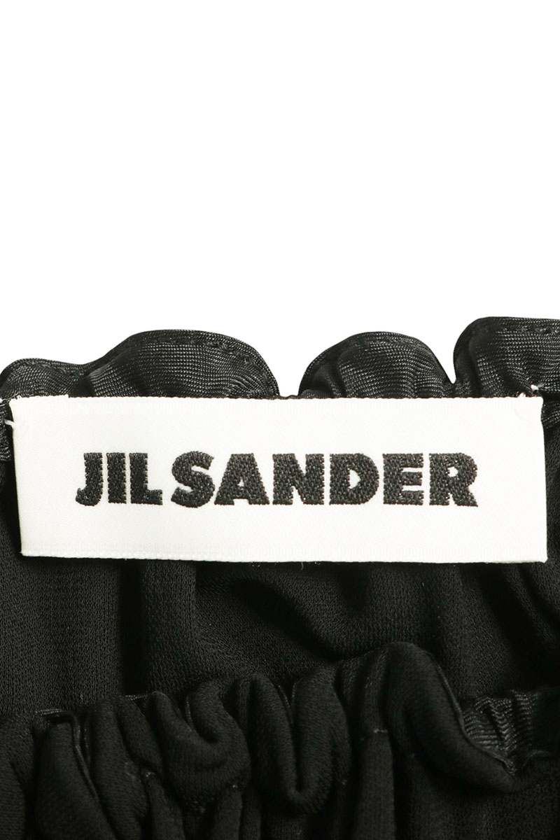 Jil Sander Black Rayon Draped Maxi Dress Size 38
