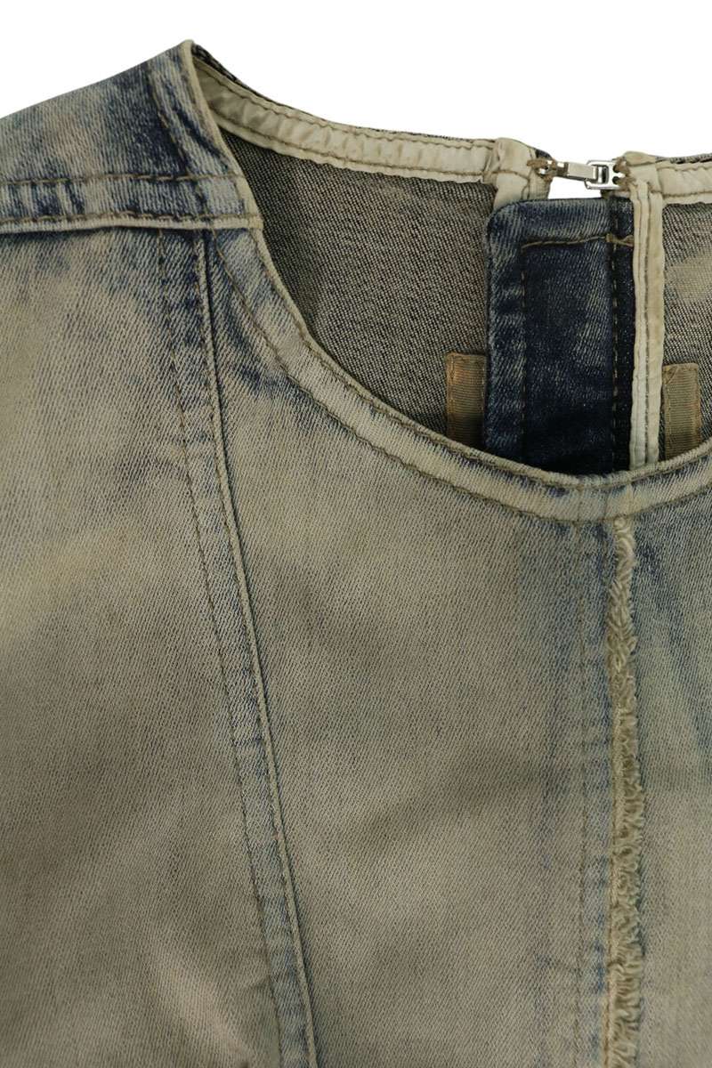 Rick Owens DRKSHDW Splitter Denim Dress Indigo Size S