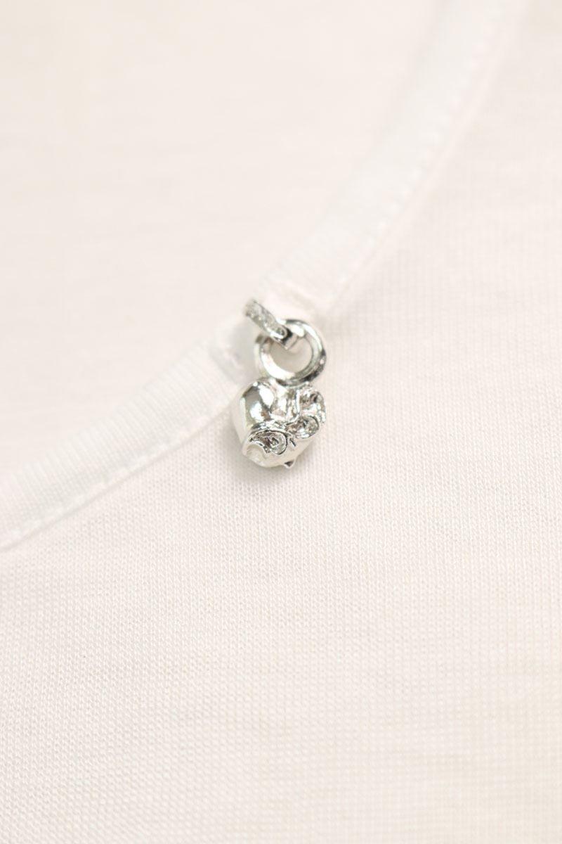 Chrome Hearts Lyocell Heart Charm Dress White Size S