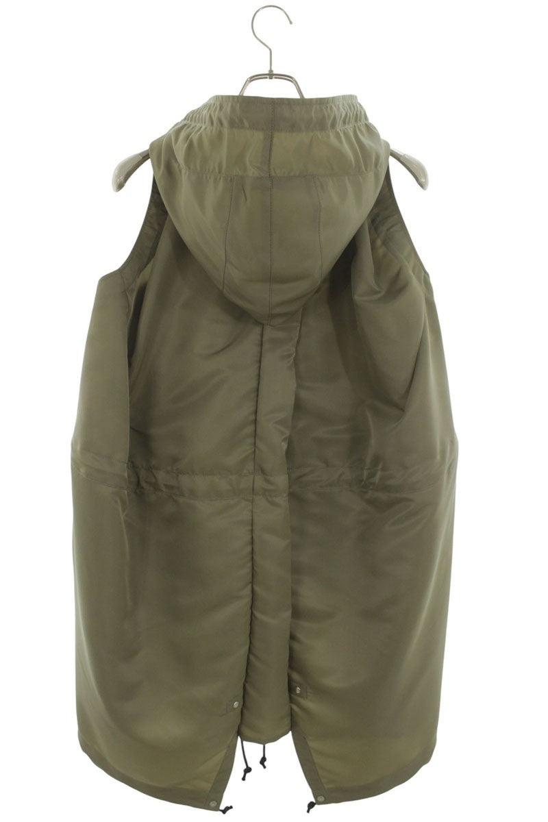 Sacai 25SS NYLON TWILL HOODIE VEST Khaki Size 1