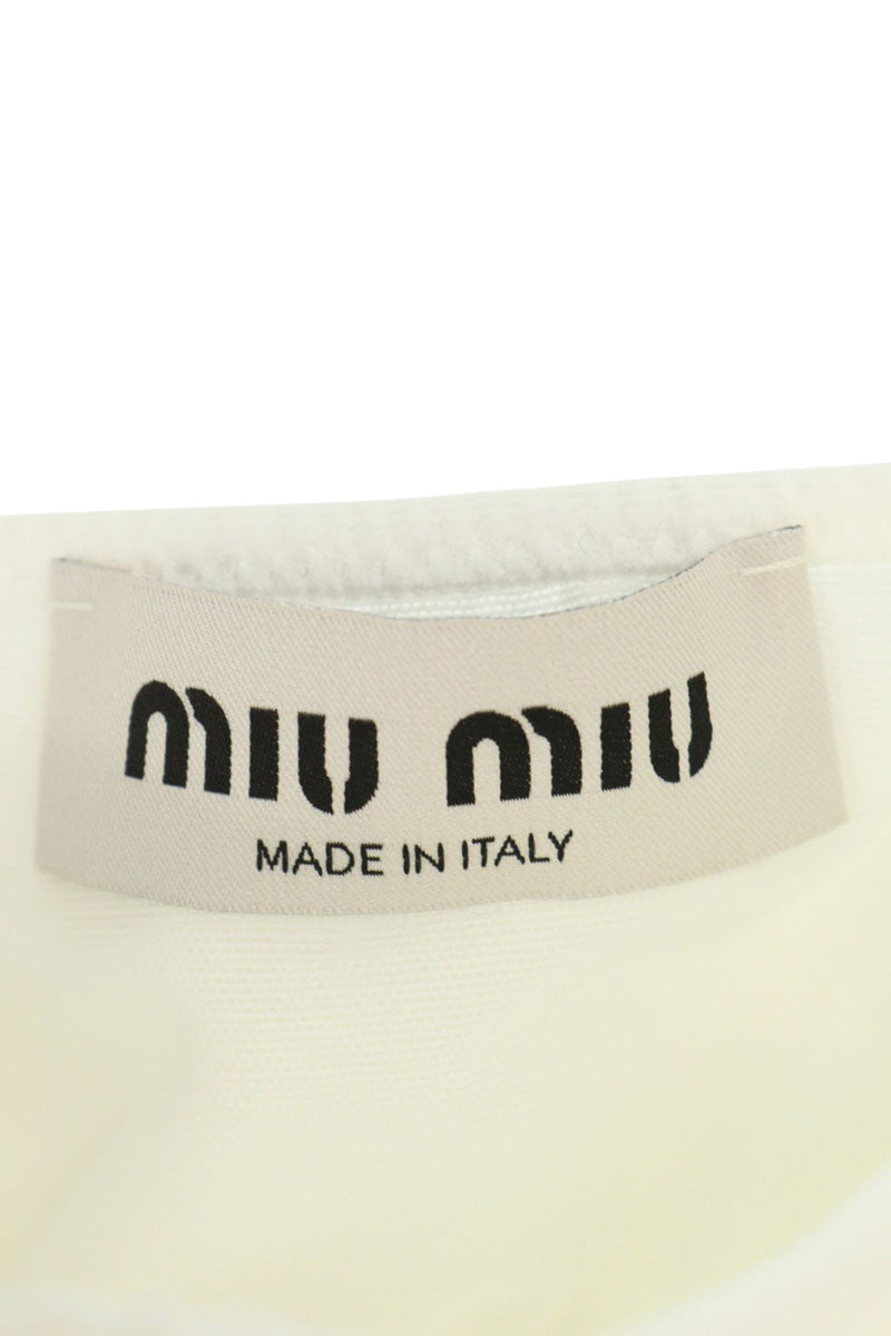 Miu Miu FROM THE RUNWAY Slub Poplin Top White Size 40