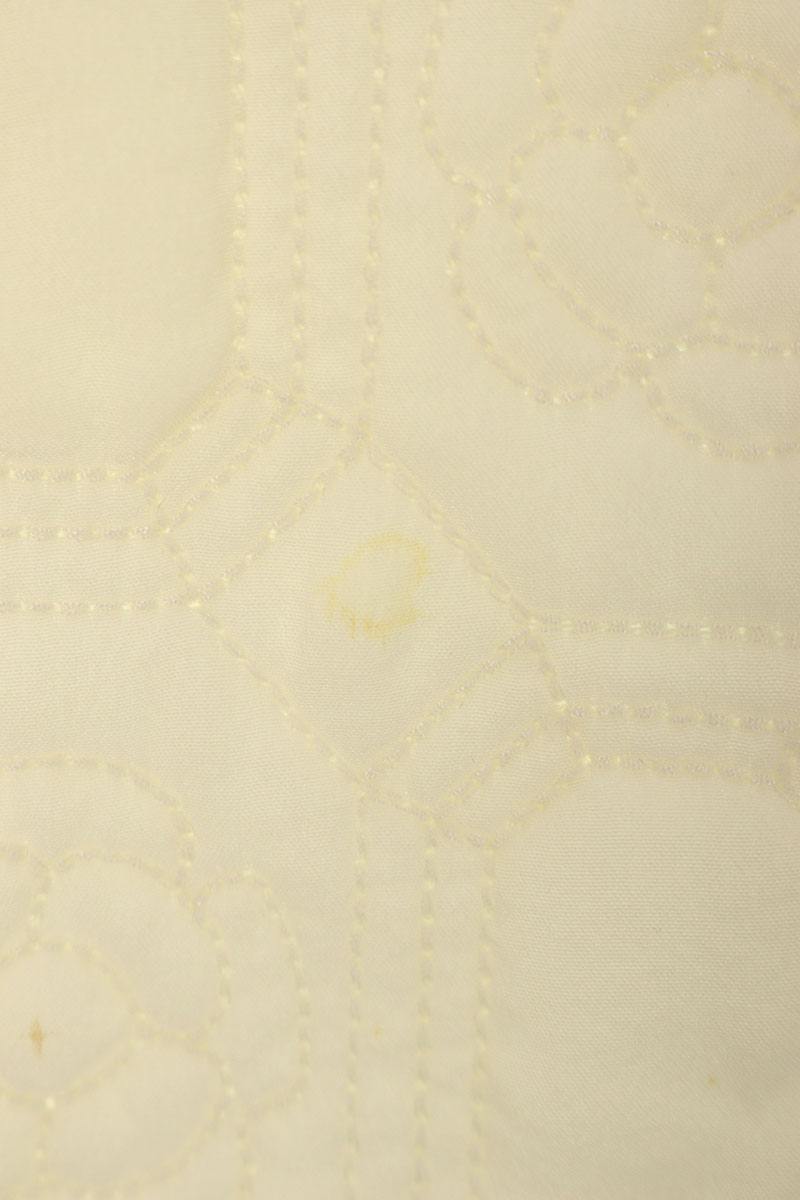 Chanel Camellia Stitch Silk Top Off-White Size 42