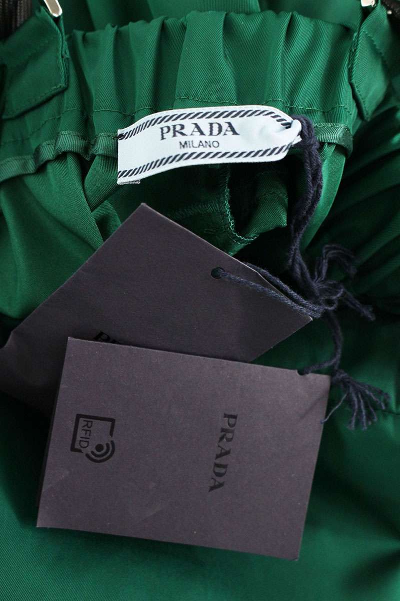 Prada Green Re-Nylon Triangle Logo Plate Overalls Size 38