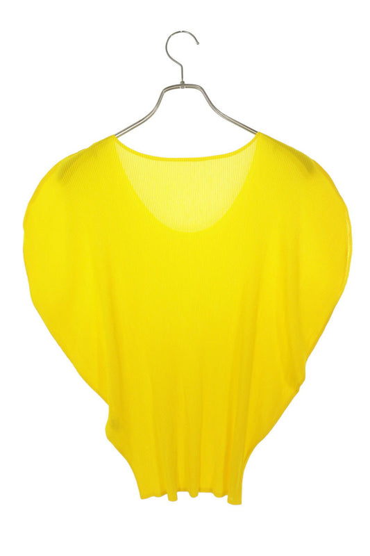 Vintage PLEATS PLEASE Yellow Pleated Crewneck Top Size 3
