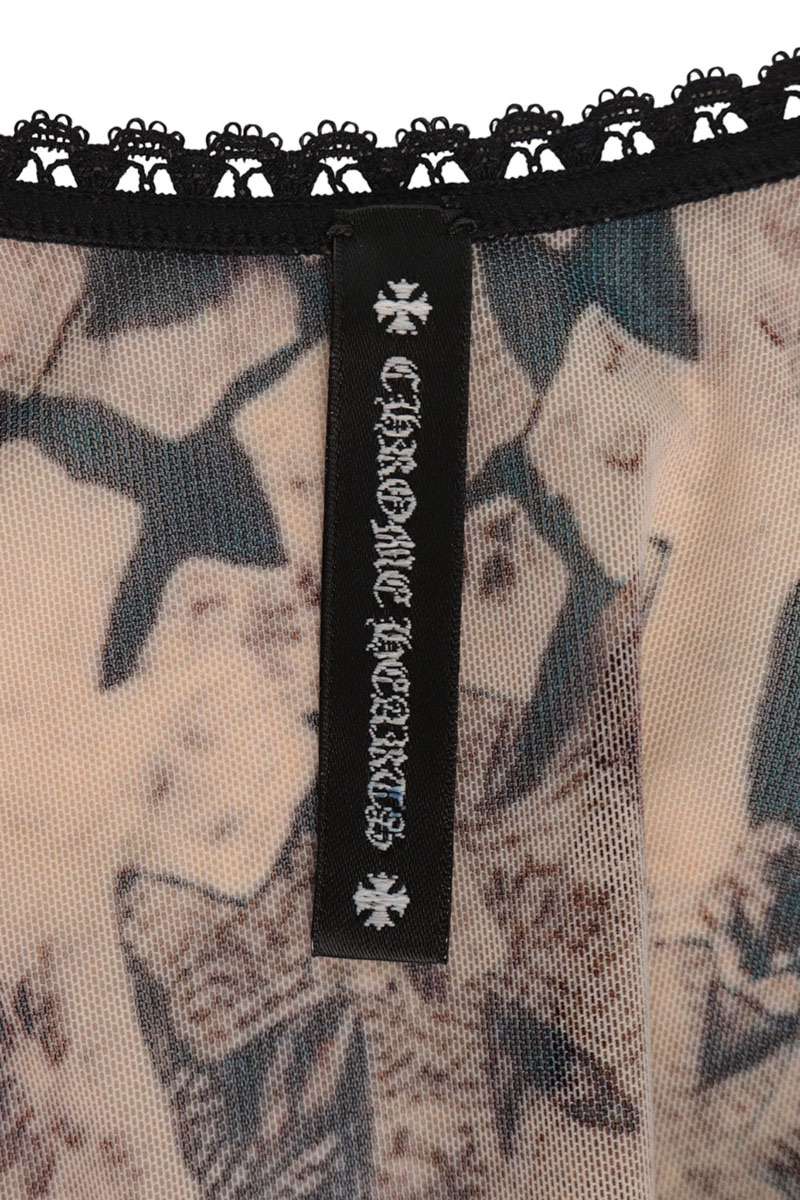 Chrome Hearts Cross Sheer Long Sleeve Bodysuit Size XS