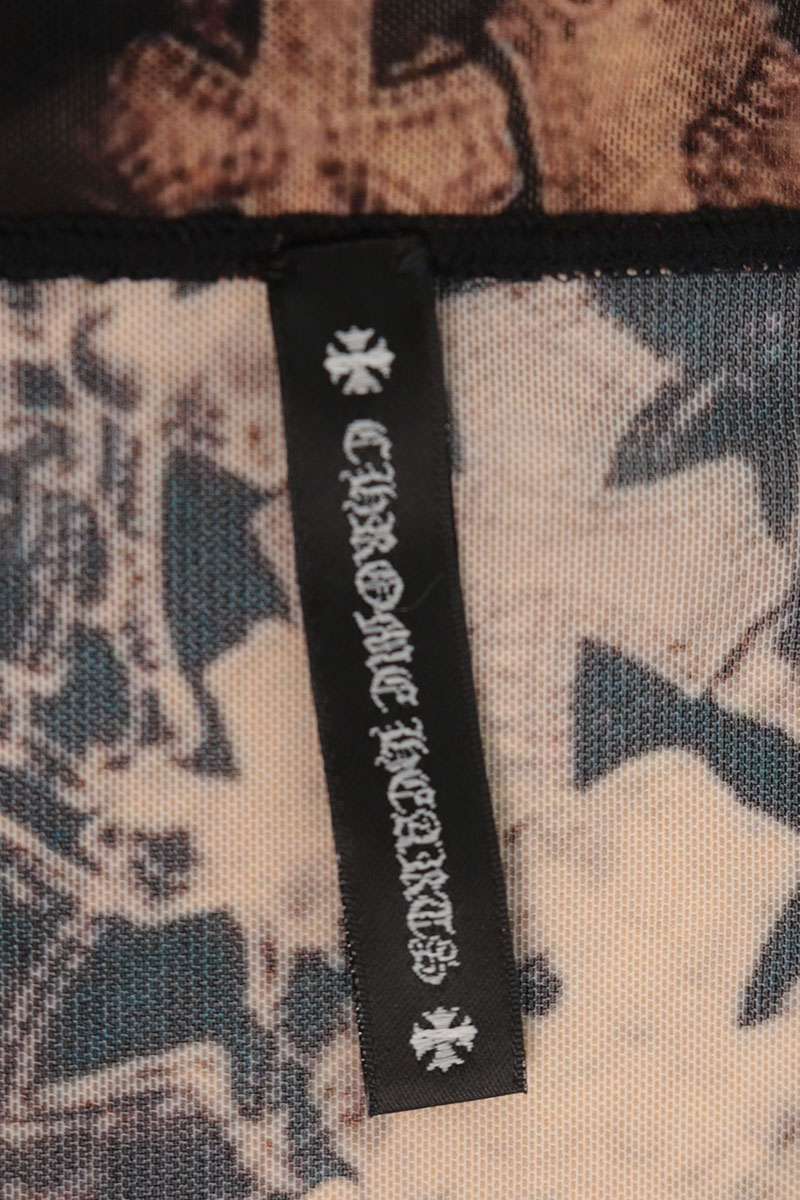 Chrome Hearts Sheer Cross Pattern Tube Top & Black Size S