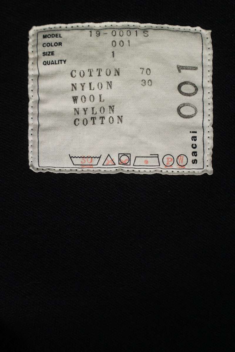 Sacai Navy Embroidered Logo Hoodie Size 1