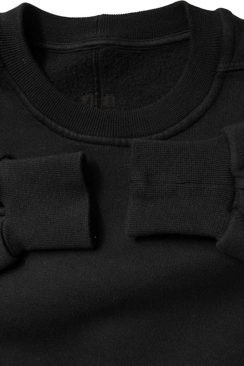 Rick Owens DRKSHDW Cropped Cotton Sweatshirt Black Size XS