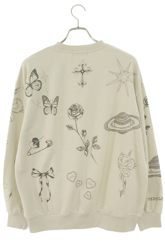 Japanese Brand Tattoo Logo Print Sweatshirt White Size FREE