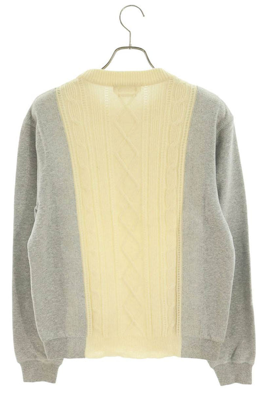 Alexander McQUEEN Cable Knit Sweatshirt Gray Size S