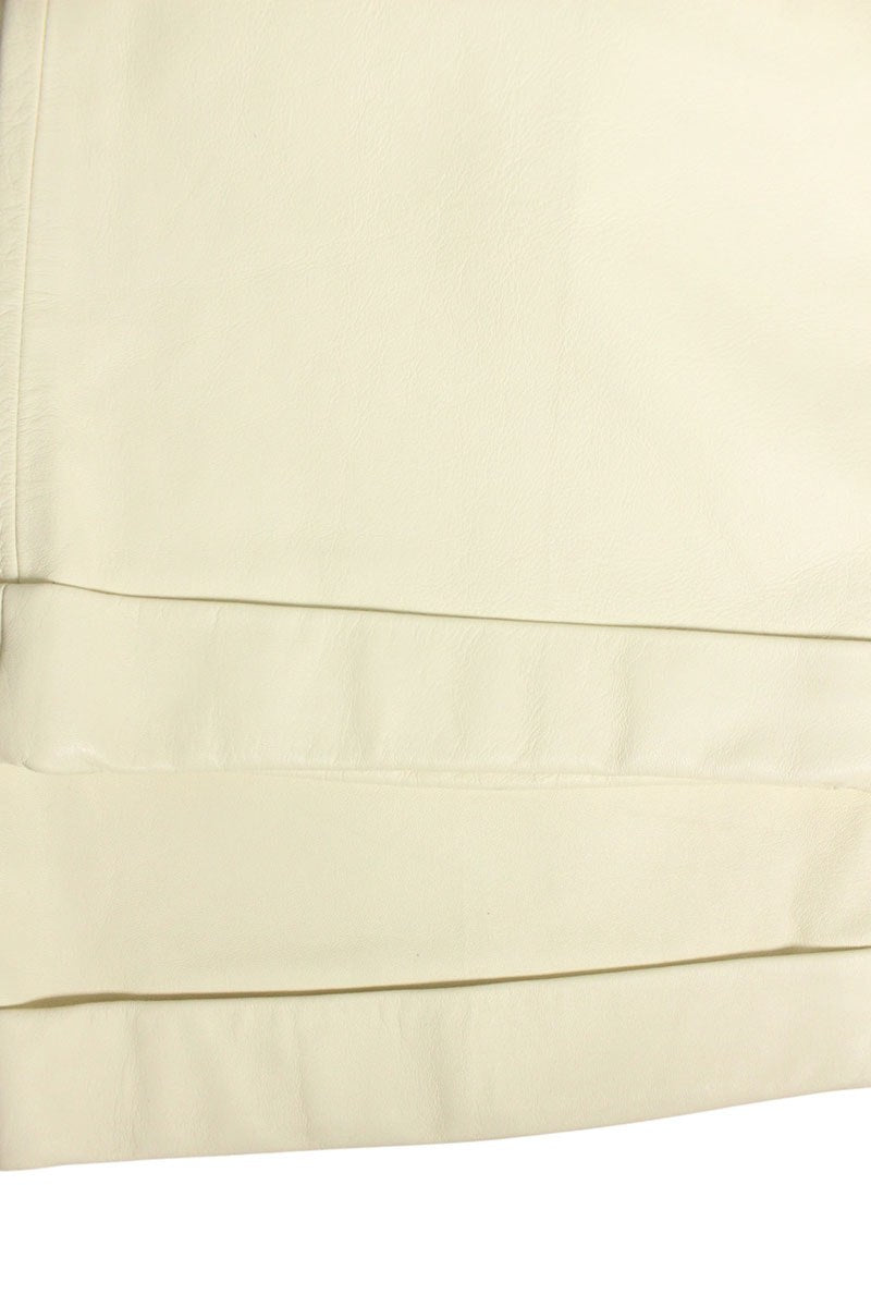Off-White Perforated Leather White Pants Size 38