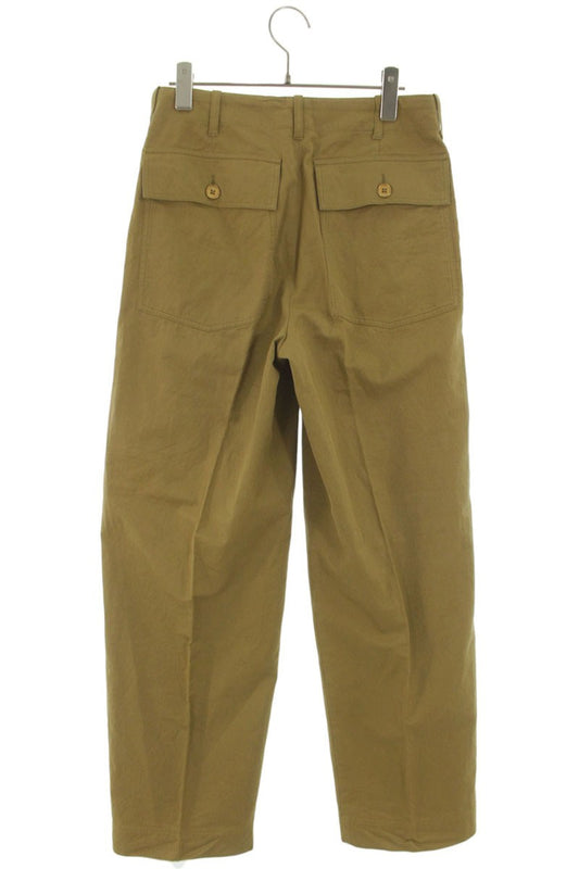 Dries Van Noten Cotton Paper Yarn Button Pants Beige Size 34