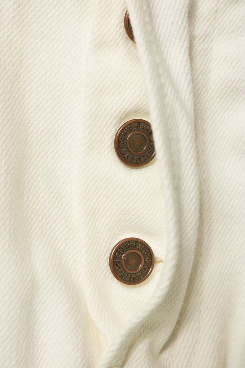 Celine White Button-Fly Straight Jeans Size 24