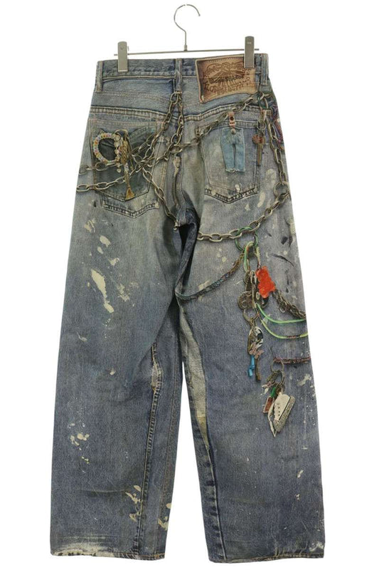 ACNE STUDIOS Trompe L'oeil Keychain Jeans Indigo Size 32