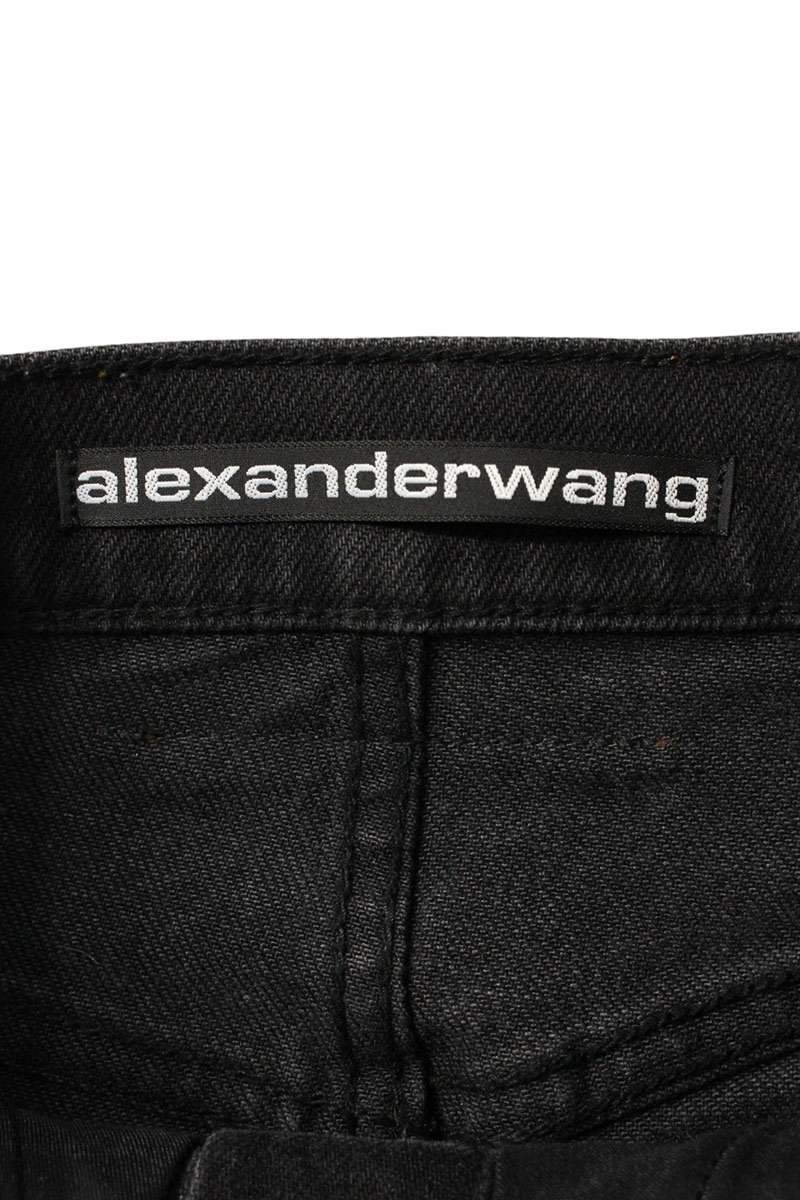 Alexander Wang Button Design Denim Skirt Black Size 24