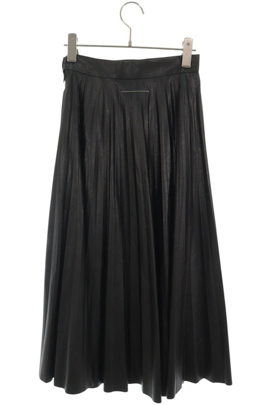 Maison Margiela 23SS Faux Leather Pleated Skirt Size 36