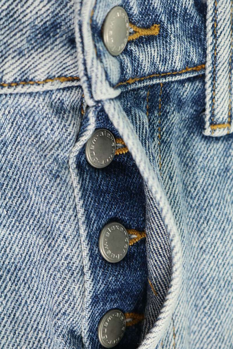 ALEXANDER WANG Rhinestone Charm Denim Skirt Blue Size 26