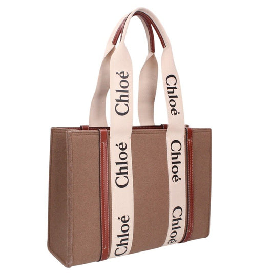 Chloe Woody Felt Leather Medium Tote Size ONE SIZE