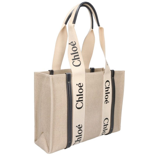 Chloe Woody Canvas Medium Tote Bag Size ONE SIZE