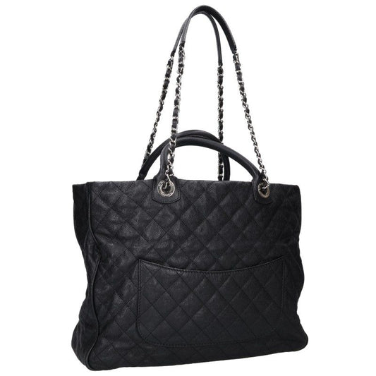 CHANEL Matelassé Black Caviar Tote Bag