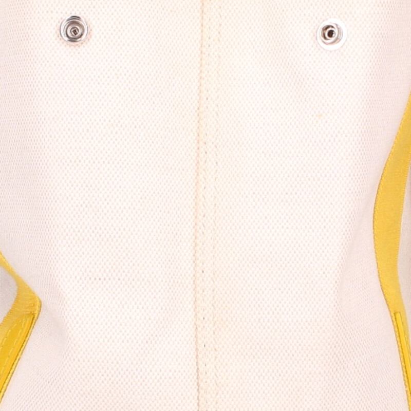 Balenciaga Navy Canvas calfskin handbag White x Yellow One Size