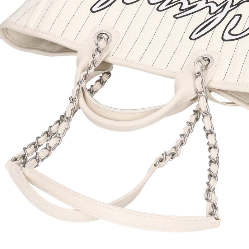 CHANEL Deauville GM Logo Canvas 2-Way Bag Size ONE SIZE