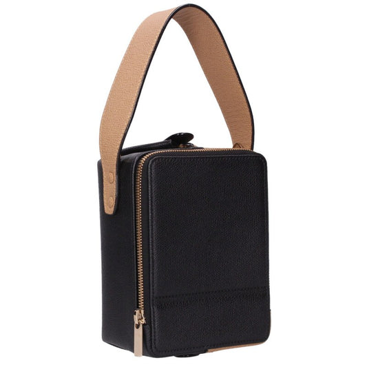 Valextra Trick Track Handbag Black/Beige Size ONE SIZE