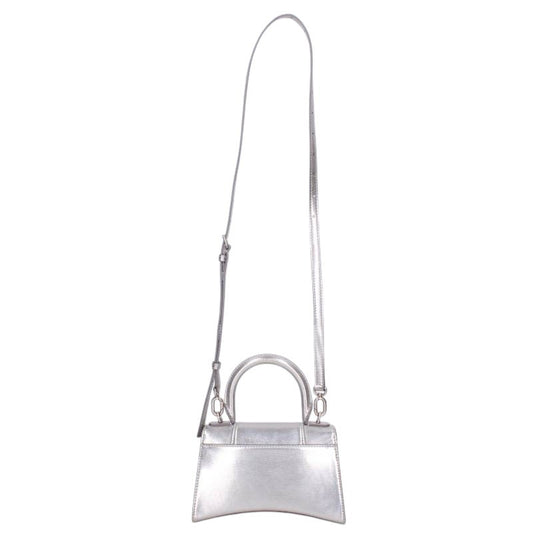 BALENCIAGA Hourglass XS 2-Way Handbag Silver Size XS