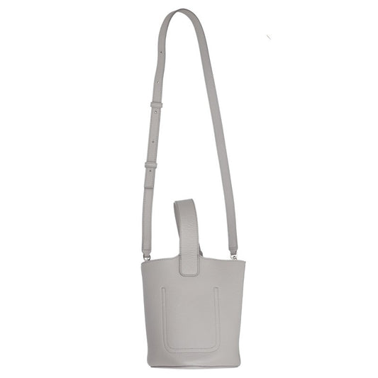 LOEWE Pebble Bucket 2-Way Leather Bag Gray Size ONE SIZE